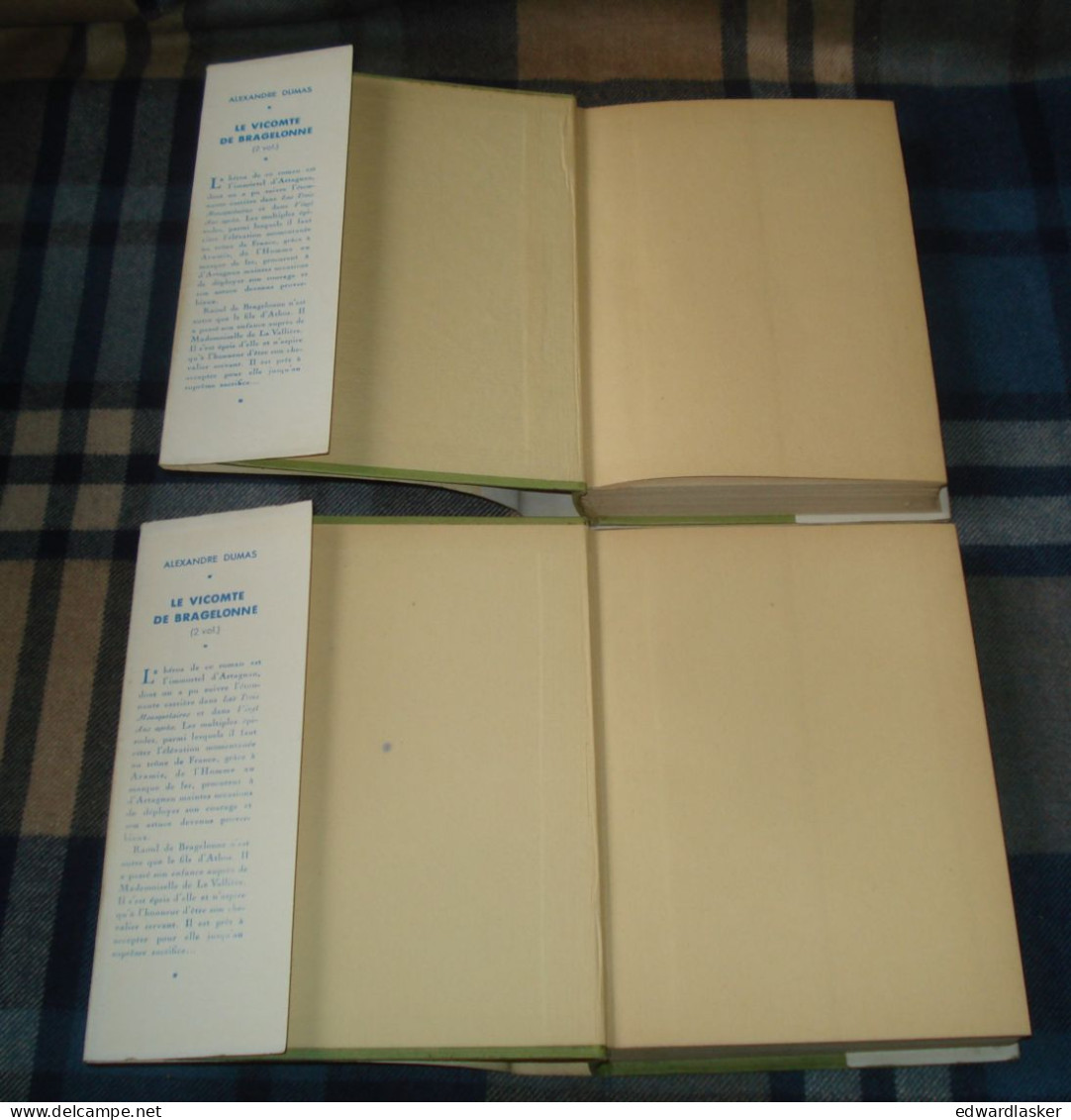 BIBLIOTHEQUE VERTE : Le VICOMTE De BRAGELONNE (tome 1 & 2) /A. Dumas - Jaquette 1952 - Philippe Ledoux - Bibliotheque Verte