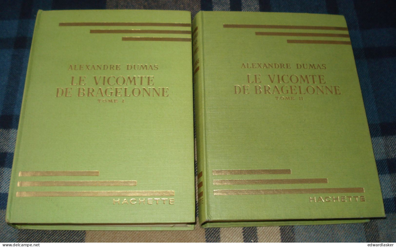 BIBLIOTHEQUE VERTE : Le VICOMTE de BRAGELONNE (tome 1 & 2) /A. Dumas - jaquette 1952 - Philippe Ledoux