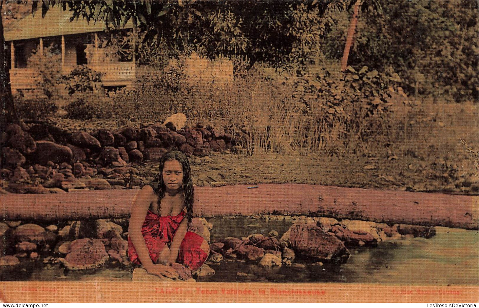 Tahiti - Tehua Vahinée - La Blanchisseuse - Colorisé - Animé - Carte Postale Ancienne - Tahiti