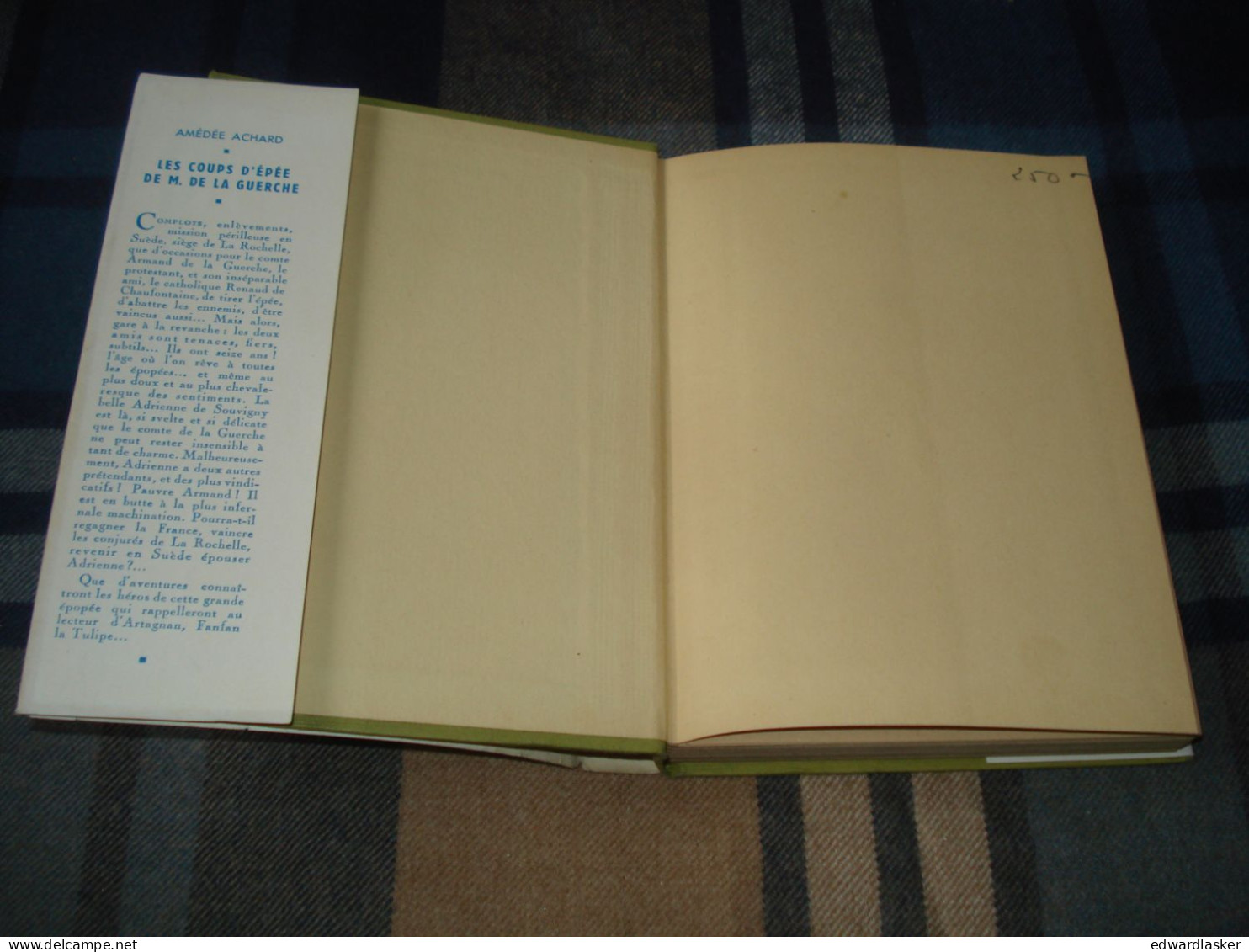 BIBLIOTHEQUE VERTE : Les Coups D'épée De M. De La Guerche /Jules Verne - Jaquette 1955 - Jean Reschofsky - Bibliothèque Verte