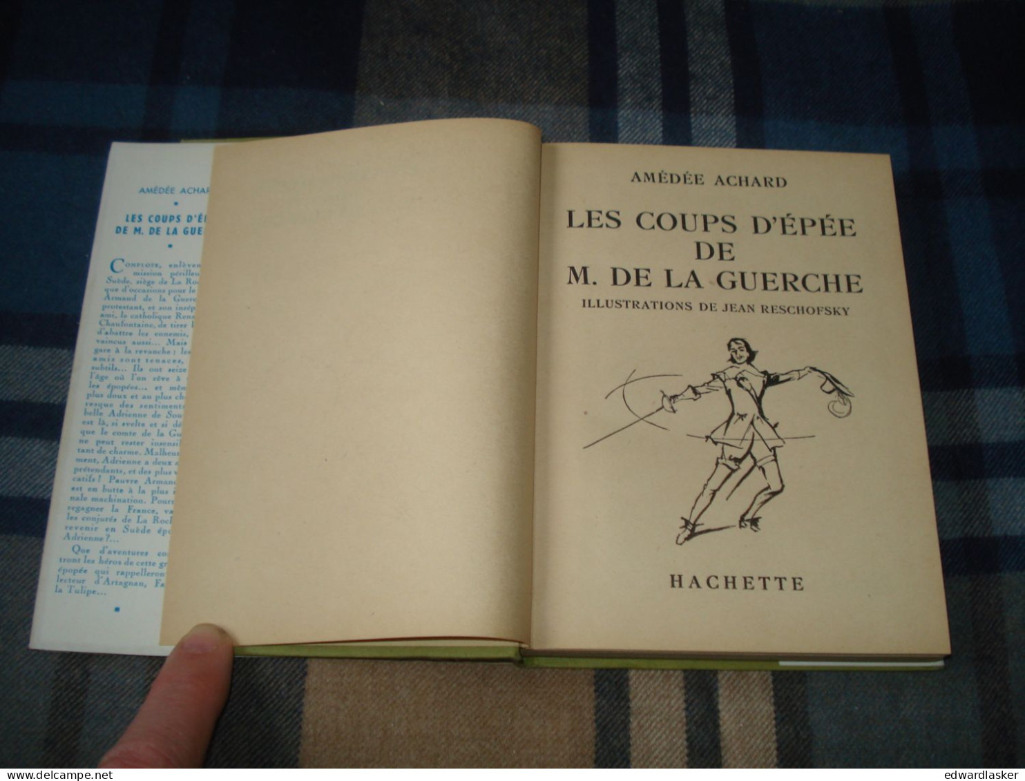 BIBLIOTHEQUE VERTE : Les Coups D'épée De M. De La Guerche /Jules Verne - Jaquette 1955 - Jean Reschofsky - Bibliotheque Verte