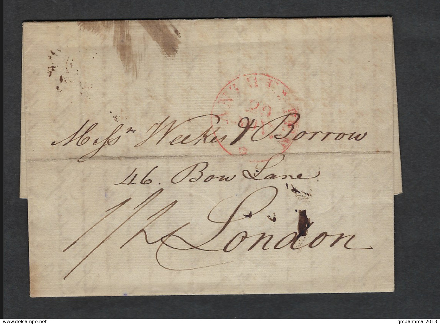 BELGIUM - POSTAL HISTORY - PREPHILATELIC COVER From ANVERS Antwerp To LONDON 1829 ! - 1815-1830 (Période Hollandaise)