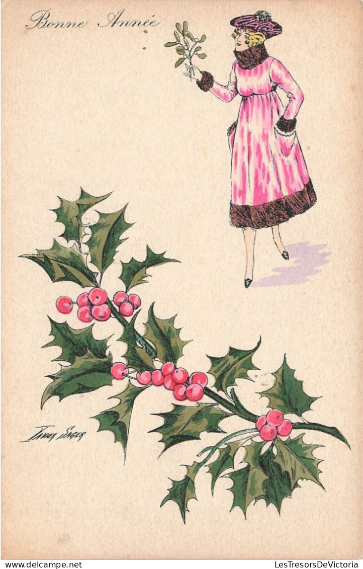 Illustrateur - Sager - Bonne Année - Souhaits De Bonheeur - N°2 - Fantaisies Parisiennes -  Carte Postale Ancienne - Sager, Xavier