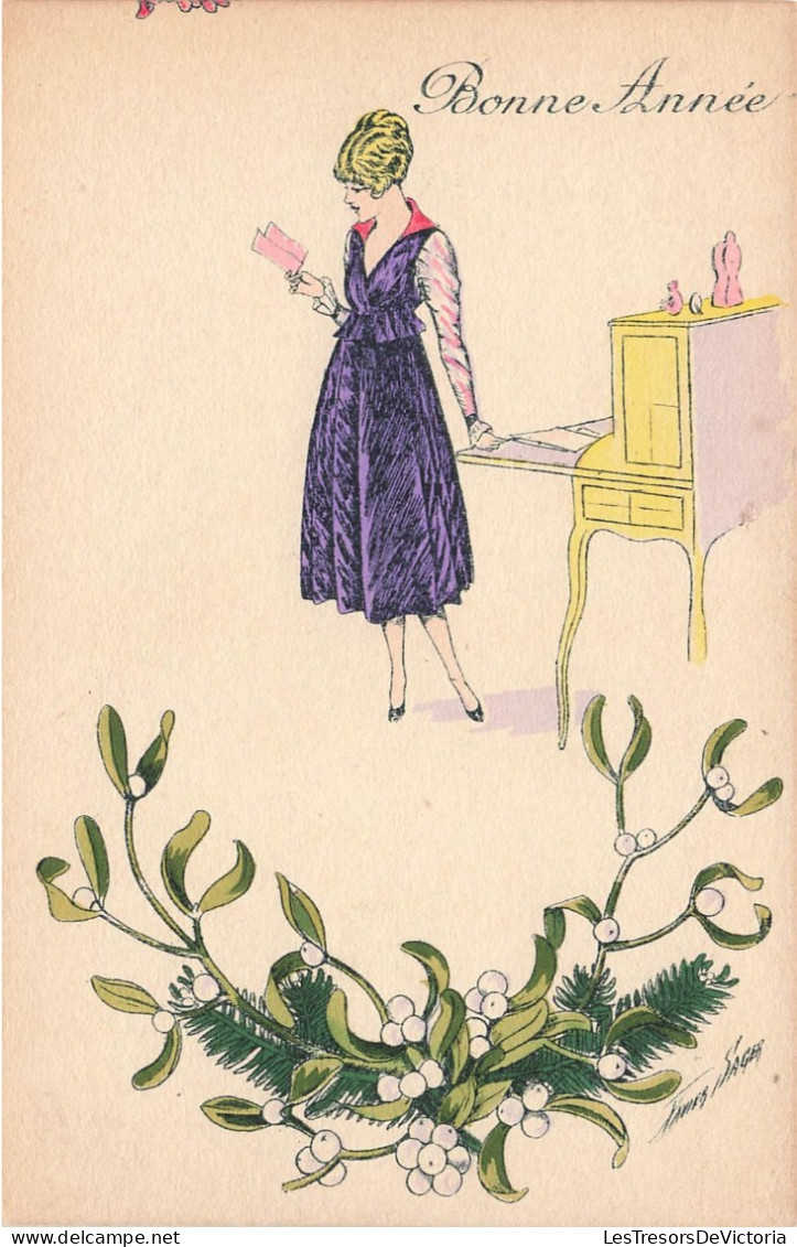 Illustrateur - Sager - Bonne Année - Souhaits De Bonheeur - N°22 - Fantaisies Parisiennes  - Carte Postale Ancienne - Sager, Xavier