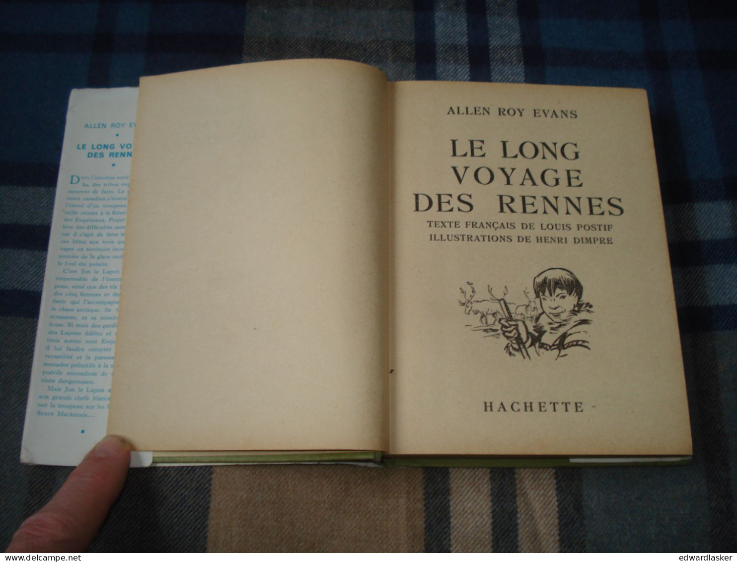 BIBLIOTHEQUE VERTE : Le Long Voyage Des Rennes /A.R. Evans - Jaquette 1955 [3] - Biblioteca Verde