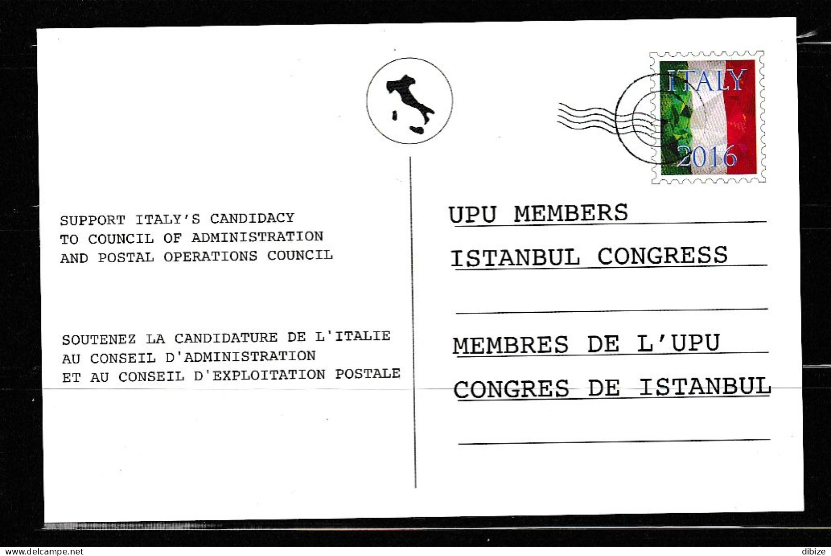 Carte Postale.  Italie. Ruelle. Lettre Aux Membres De L'Union Postale Internationale Pour Sa Candidature Au CA. - Poste & Facteurs