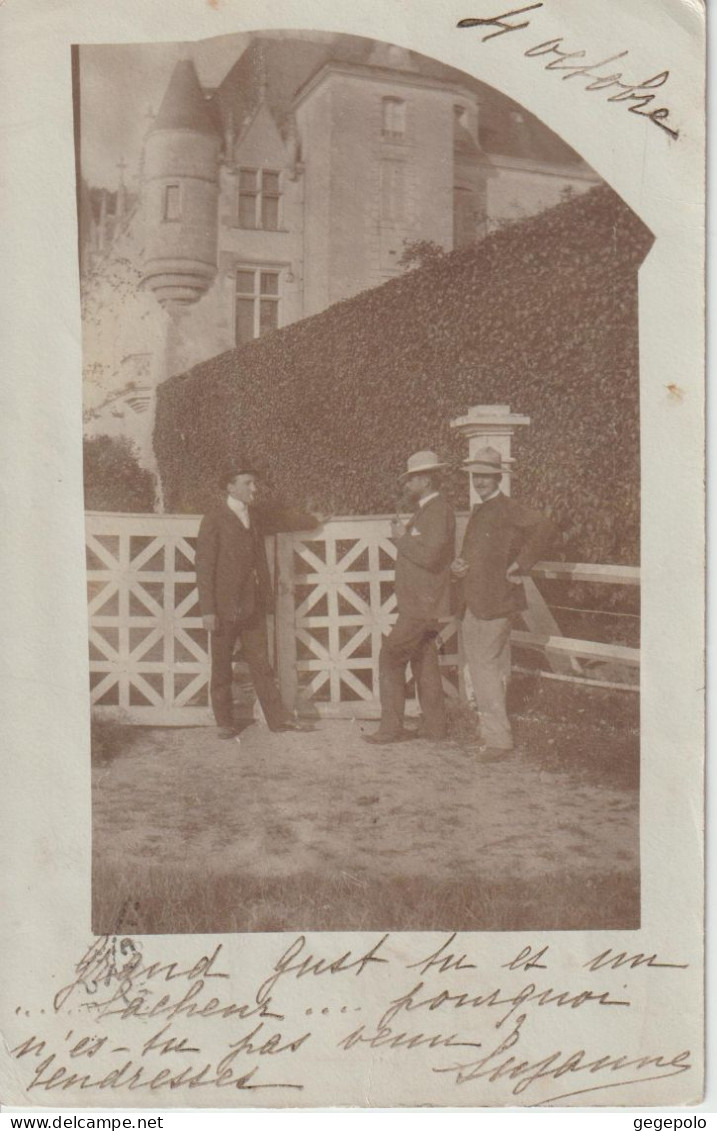 MANTES La JOLIE  ( MANTES Sur SEINE ) - Trois Hommes Qui Posent En 1903 ( Carte Photo Précurseur ) - Mantes La Jolie