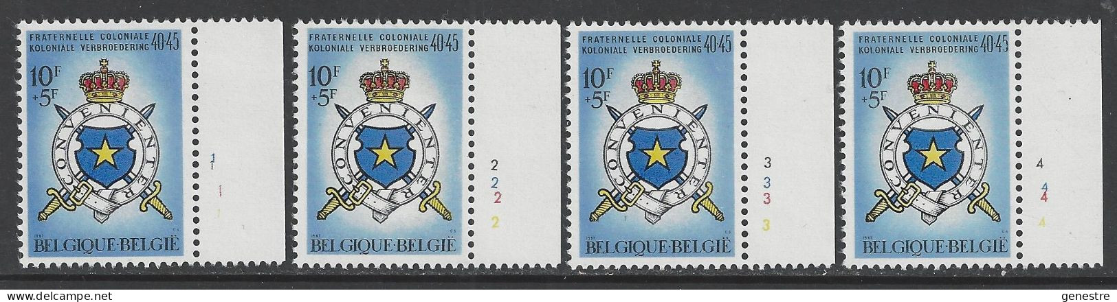 Belgique - 1967 - COB 1421 ** (MNH) - Planches 1 à 4, Série Complète - 1961-1970