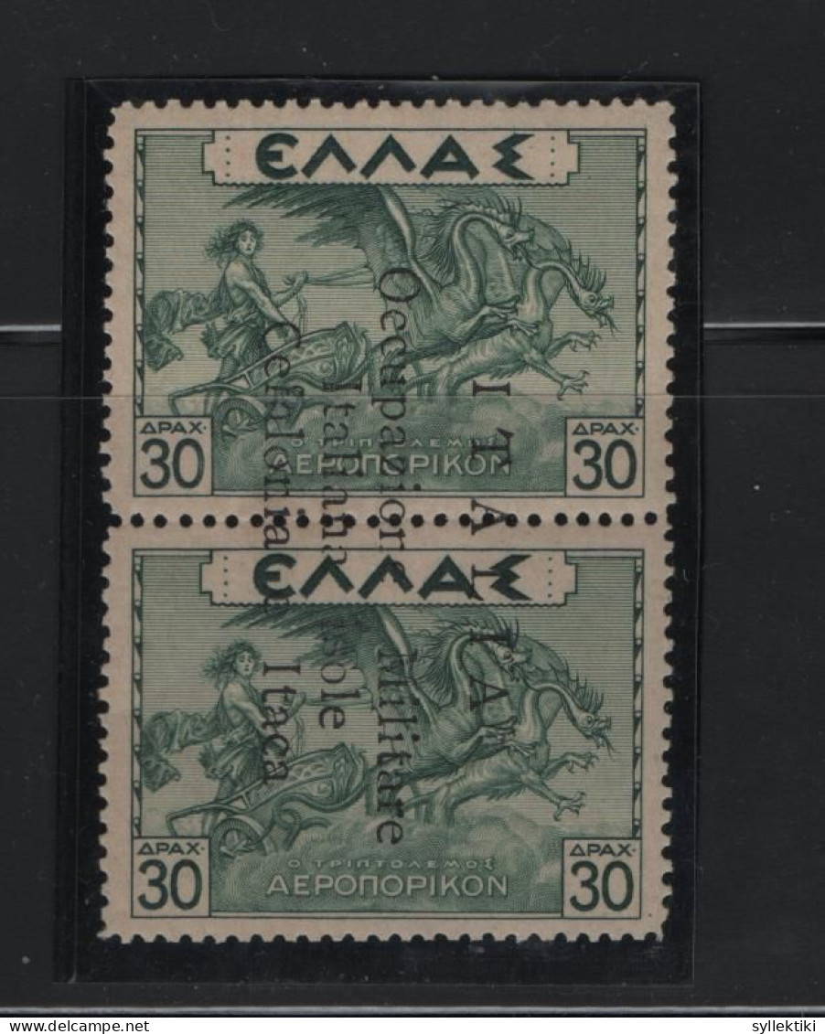 GREECE IONIAN ISLANDS 1941 30+30 DRACHMAS PAIR MNH STAMPS MYTHOLOGICAL ISSUE OVERPRINTED ITALIA Occupazione Militare Ita - Ionische Eilanden