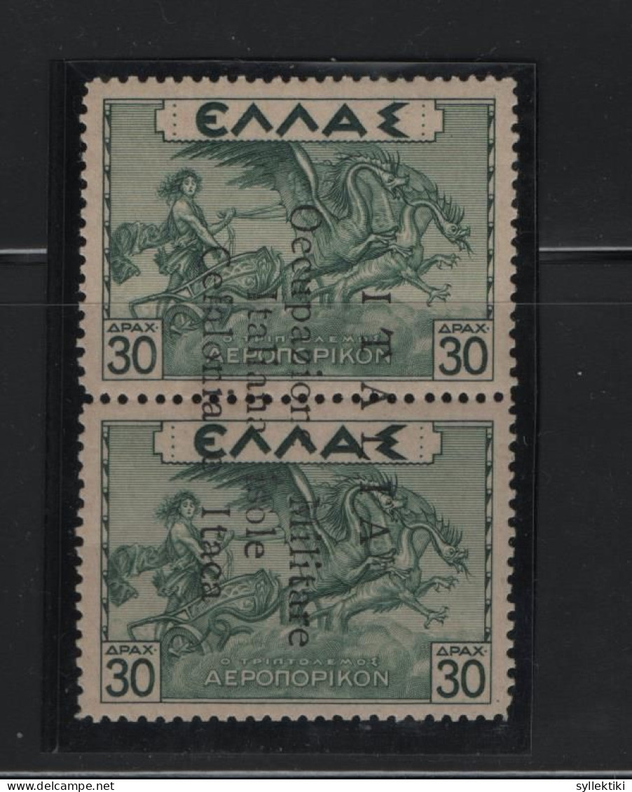 GREECE IONIAN ISLANDS 1941 30+30 DRACHMAS PAIR MNH STAMPS MYTHOLOGICAL ISSUE OVERPRINTED ITALIA Occupazione Militare Ita - Isole Ioniche