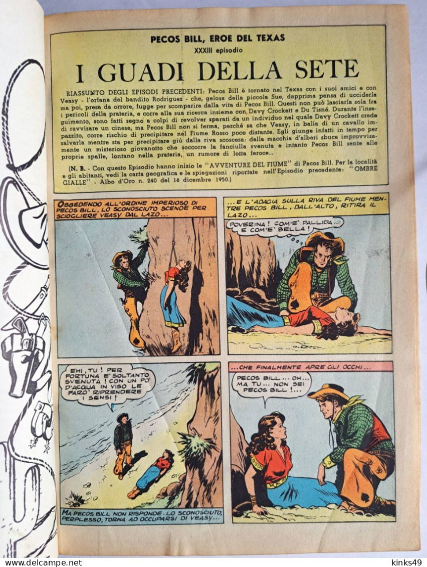 B225> PECOS BILL Albo D'Oro Mondadori N° 243 Del 6 GEN. 1951 ( I Guadi Della Sete ) - First Editions