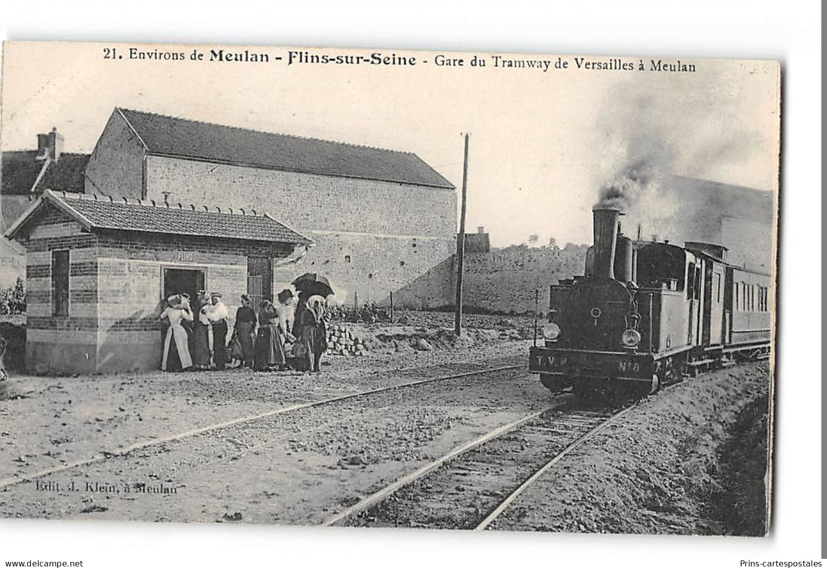 CPA 78 Flins Sur Seine La Gare Du Train Tramway - Flins Sur Seine