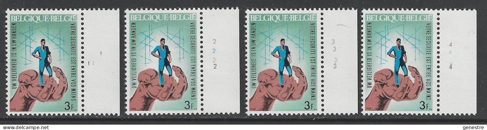 Belgique - 1968 - COB 1444 ** (MNH) - Planches 1 à 4, Série Complète - 1961-1970