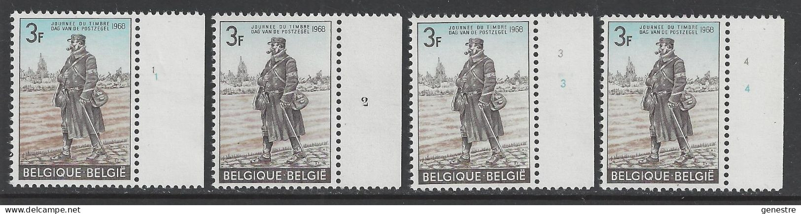 Belgique - 1968 - COB 1445 ** (MNH) - Planches 1 à 4, Série Complète - 1961-1970
