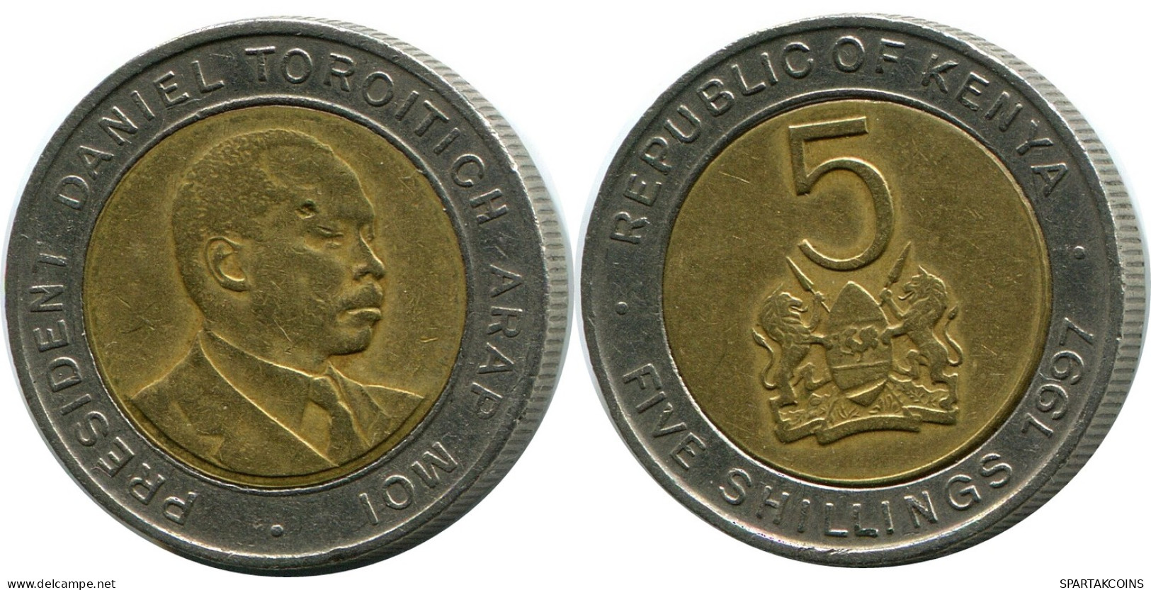 5 SHILLINGS 1997 KENIA KENYA Münze #AP898.D - Kenya