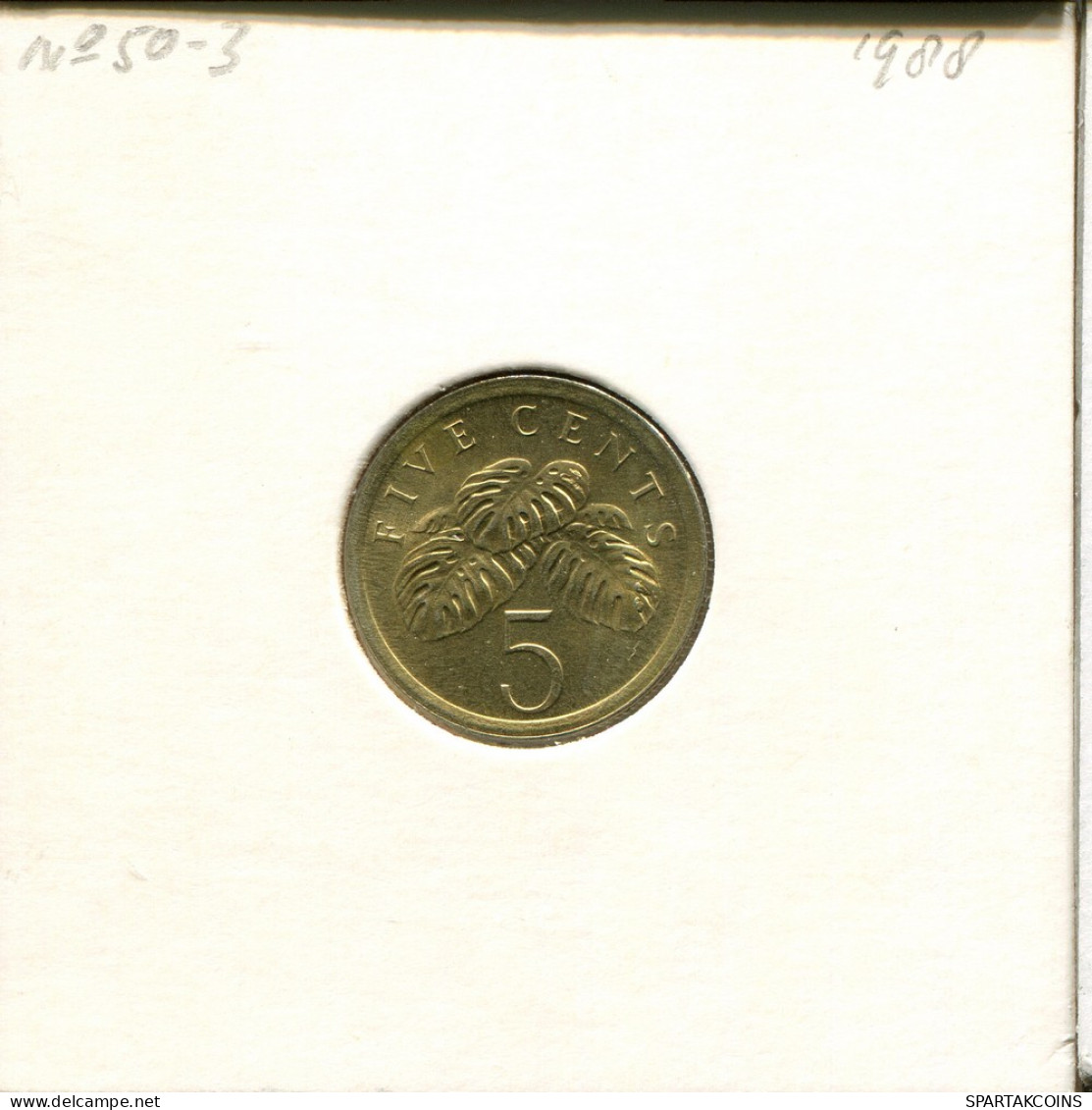 5 CENTS 1988 SINGAPUR SINGAPORE Münze #AR469.D - Singapour