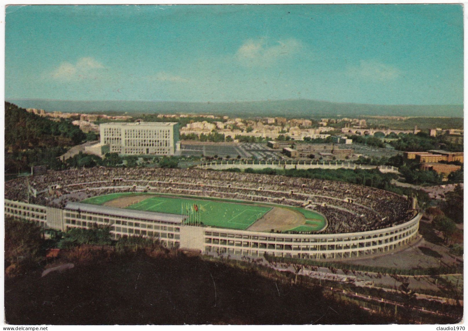 ROMA - CARTOLINA -  STADIO DEI CENTOMILA - VIAGGIATA PER MONZA 1962 - AFFRANCATURA MECCANICA - Stadi & Strutture Sportive