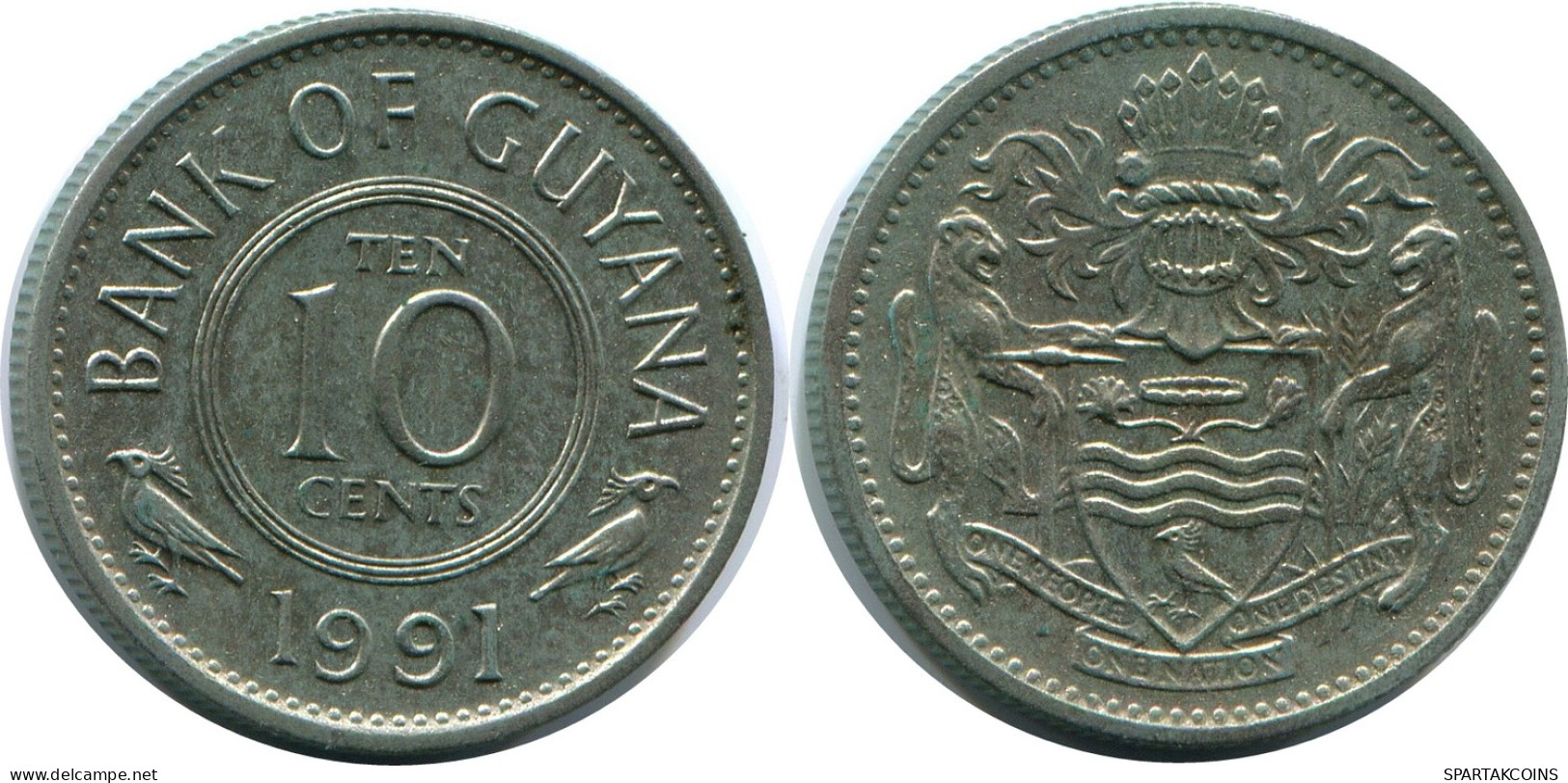 10 CENTS 1991 GUAYANA GUYANA Münze #AR926.D - Guyana