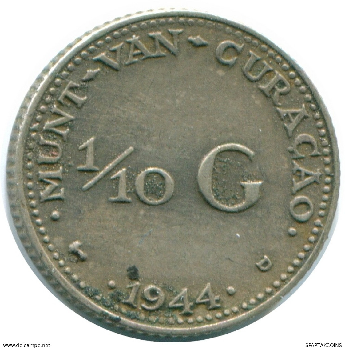 1/10 GULDEN 1944 CURACAO NIEDERLANDE SILBER Koloniale Münze #NL11822.3.D - Curaçao
