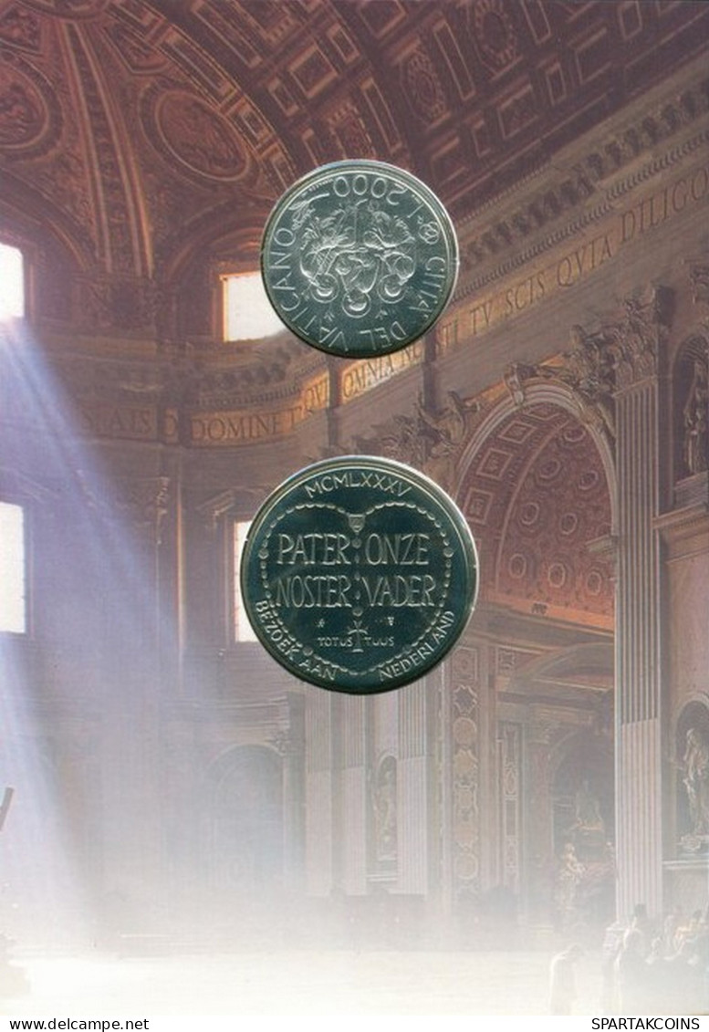 VATIKAN VATICAN 2000 LIRE SILBER MEDAL 1985 JOHN PAUL II #SET1065.AB2:AB1312.D - Jahressets & Polierte Platten