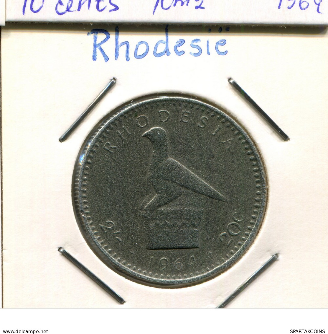 2 SHILLING/20 CENTS 1964 RHODESIA ZIMBABWE Coin #AP614.2.U - Zimbabwe