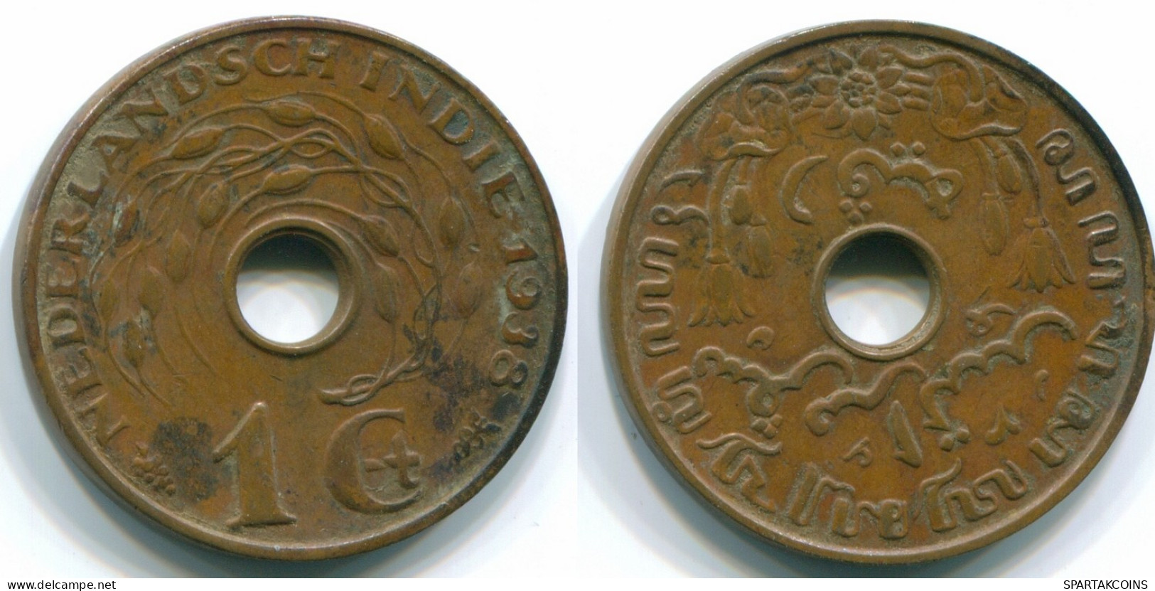 1 CENT 1938 NETHERLANDS EAST INDIES INDONESIA Bronze Colonial Coin #S10272.U - Indes Néerlandaises