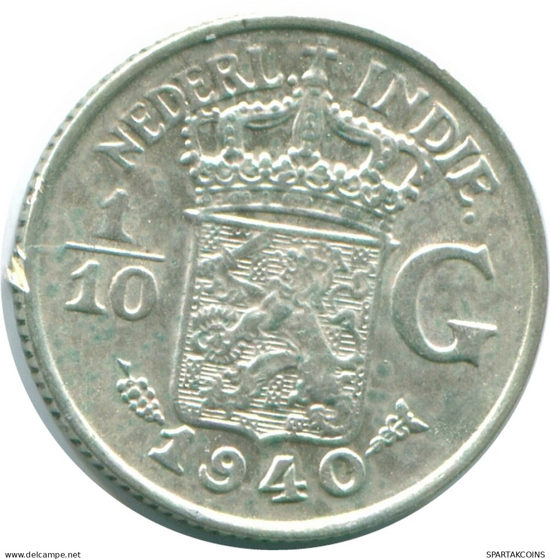 1/10 GULDEN 1940 NETHERLANDS EAST INDIES SILVER Colonial Coin #NL13535.3.U - Indes Néerlandaises