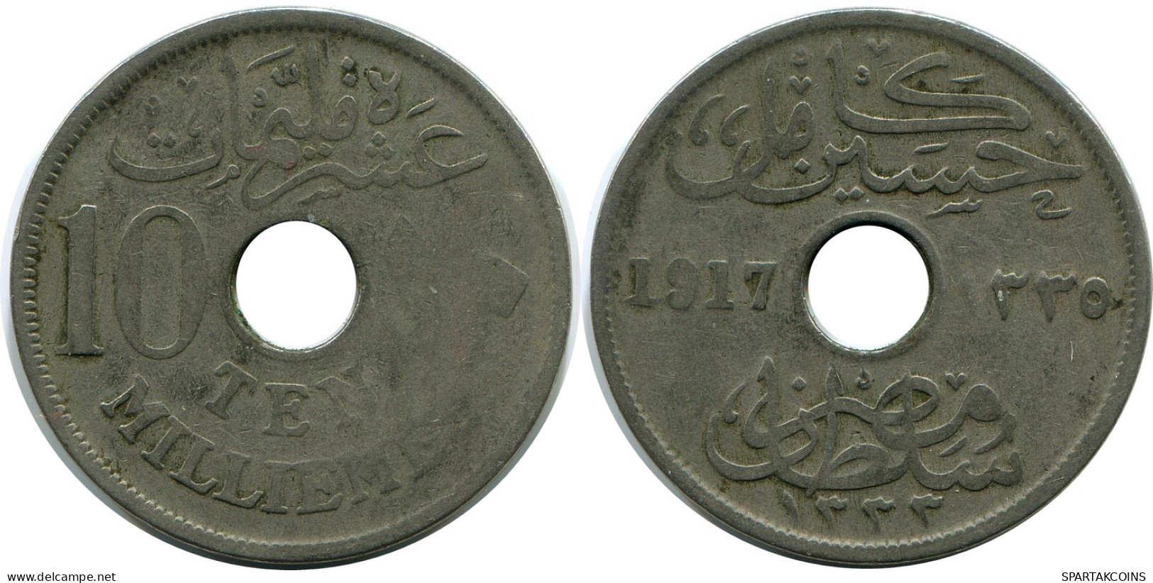 10 MILLIEMES 1917 EGYPT Coin Hussein Kamil #AP117.U - Egypt