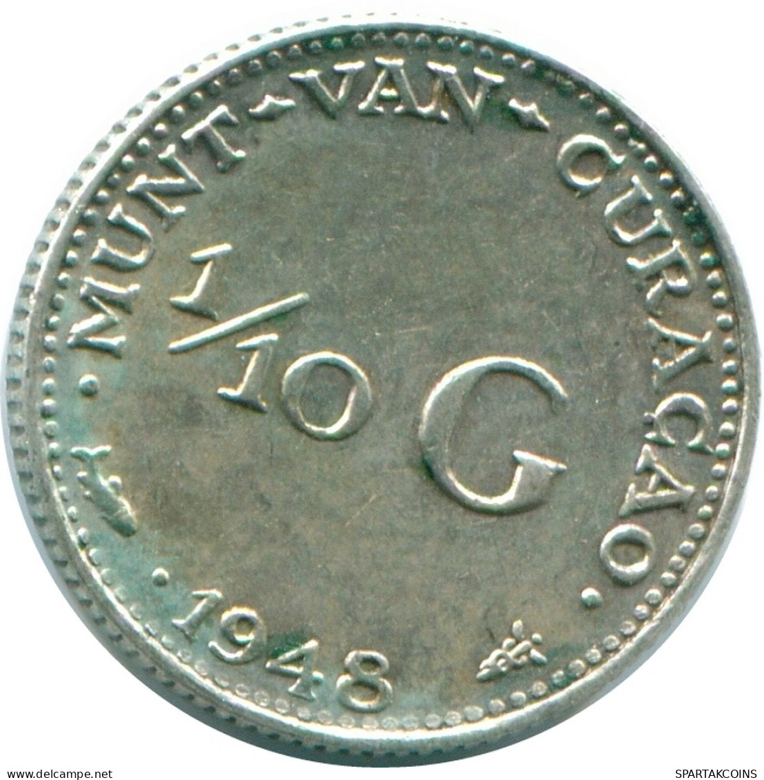 1/10 GULDEN 1948 CURACAO Netherlands SILVER Colonial Coin #NL11953.3.U - Curaçao