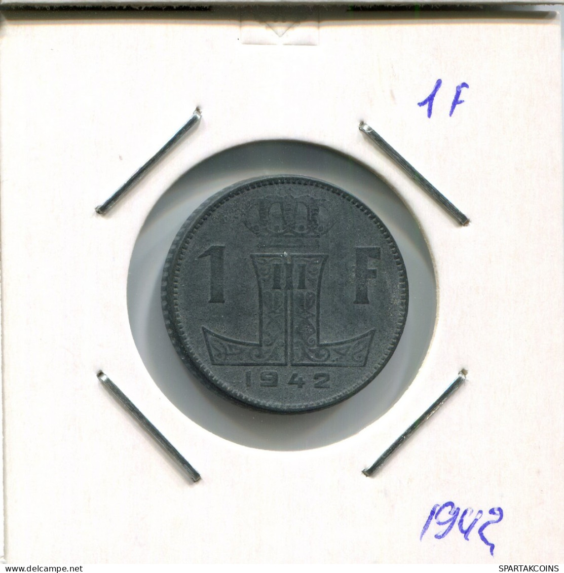 1 FRANC 1942 BELGIE-BELGIQUE BELGIUM Coin #AR418.U - 1 Franc