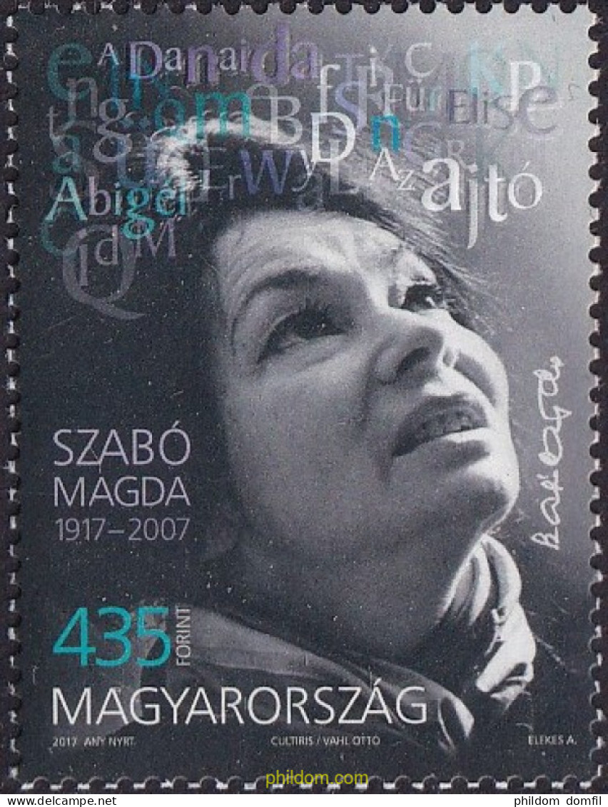 699715 MNH HUNGRIA 2017 CENTENARIO DE LA ESCRITORA HUNGARA MAGDA SZABO (1917-2007) - Ongebruikt