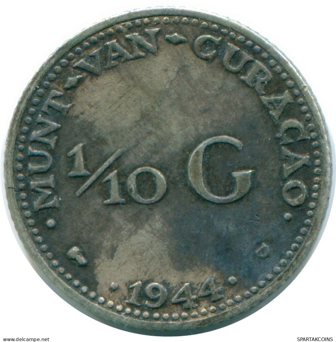 1/10 GULDEN 1944 CURACAO NÉERLANDAIS NETHERLANDS ARGENT Colonial Pièce #NL11777.3.F - Curaçao