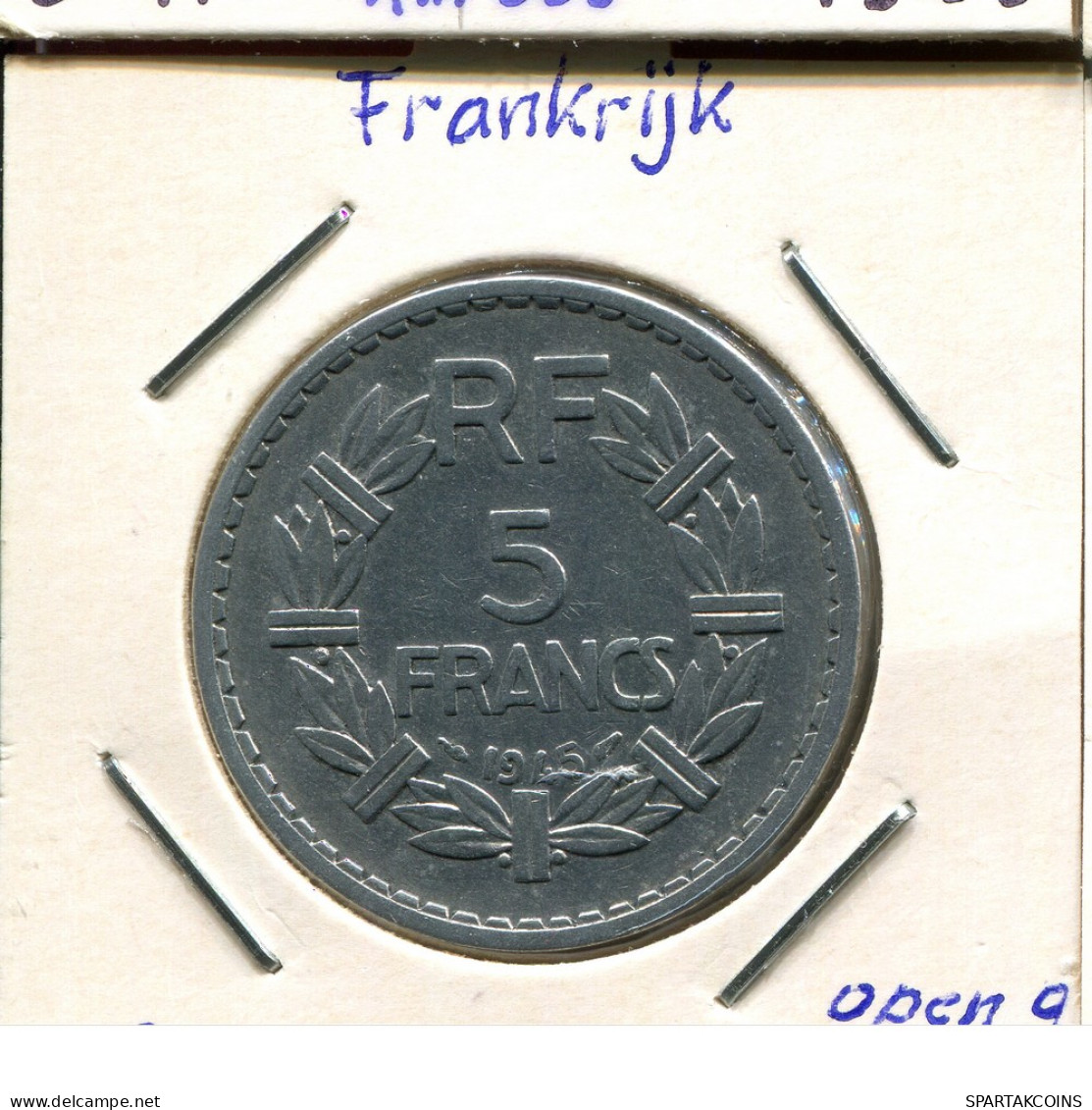 5 FRANCS 1945 FRANCE Pièce Provisional Government #AM365.F - 5 Francs