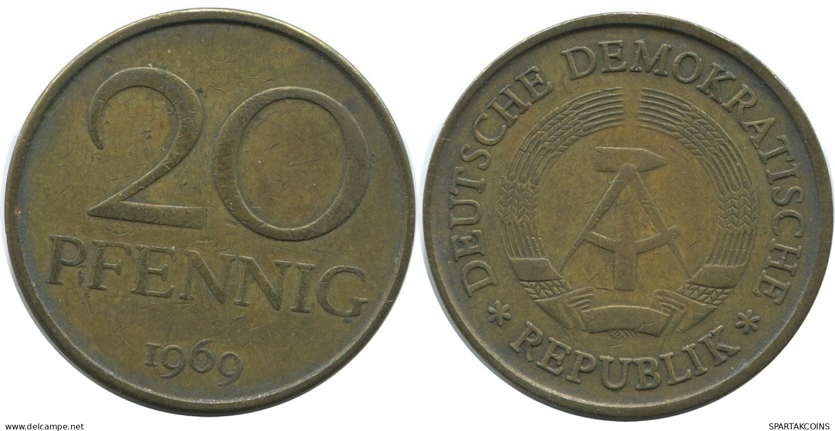 20 PFENNIG 1969 DDR EAST ALLEMAGNE Pièce GERMANY #AE110.F - 20 Pfennig