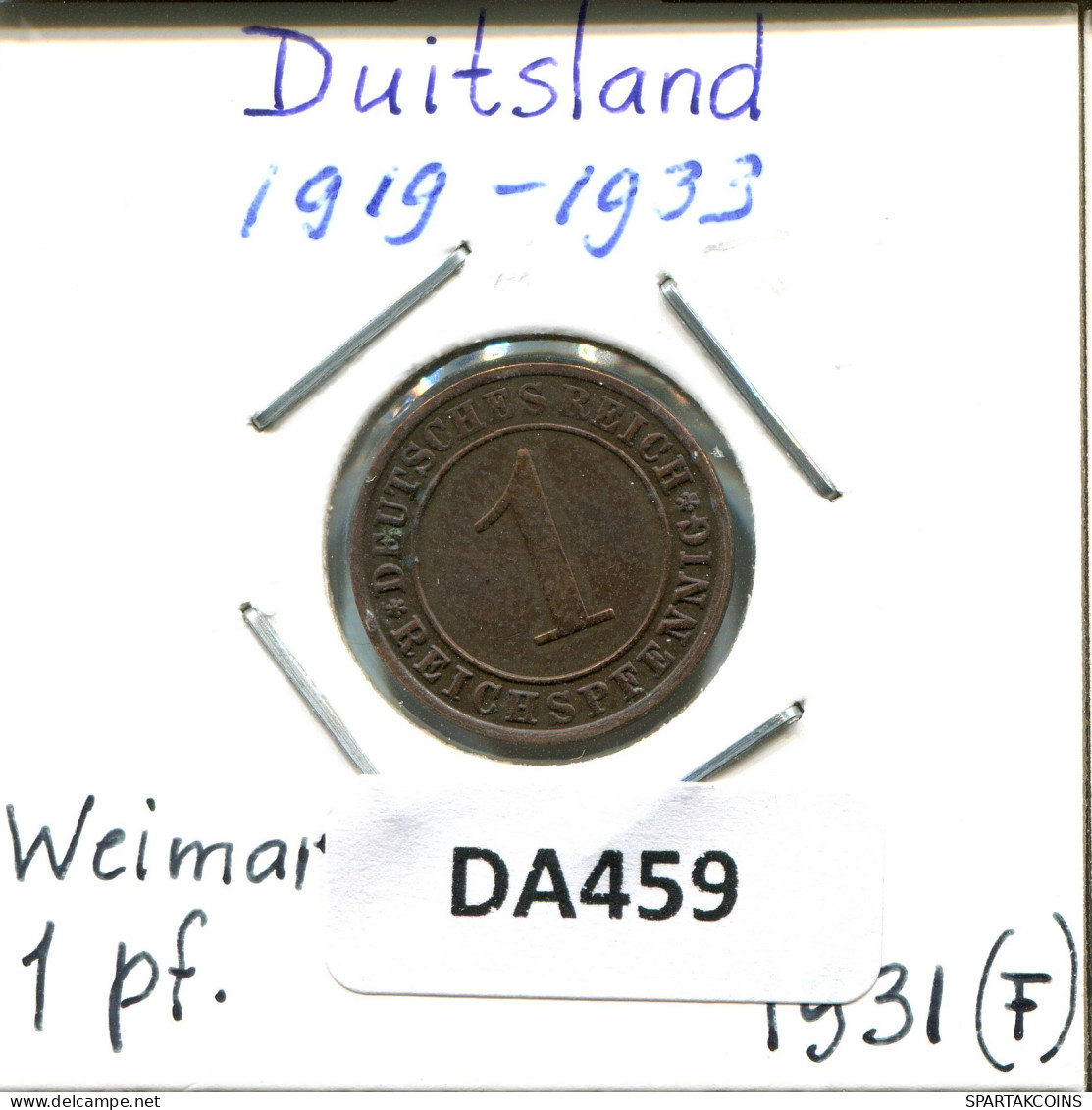 1 RENTENPFENNIG 1931 F ALLEMAGNE Pièce GERMANY #DA459.2.F - 1 Rentenpfennig & 1 Reichspfennig
