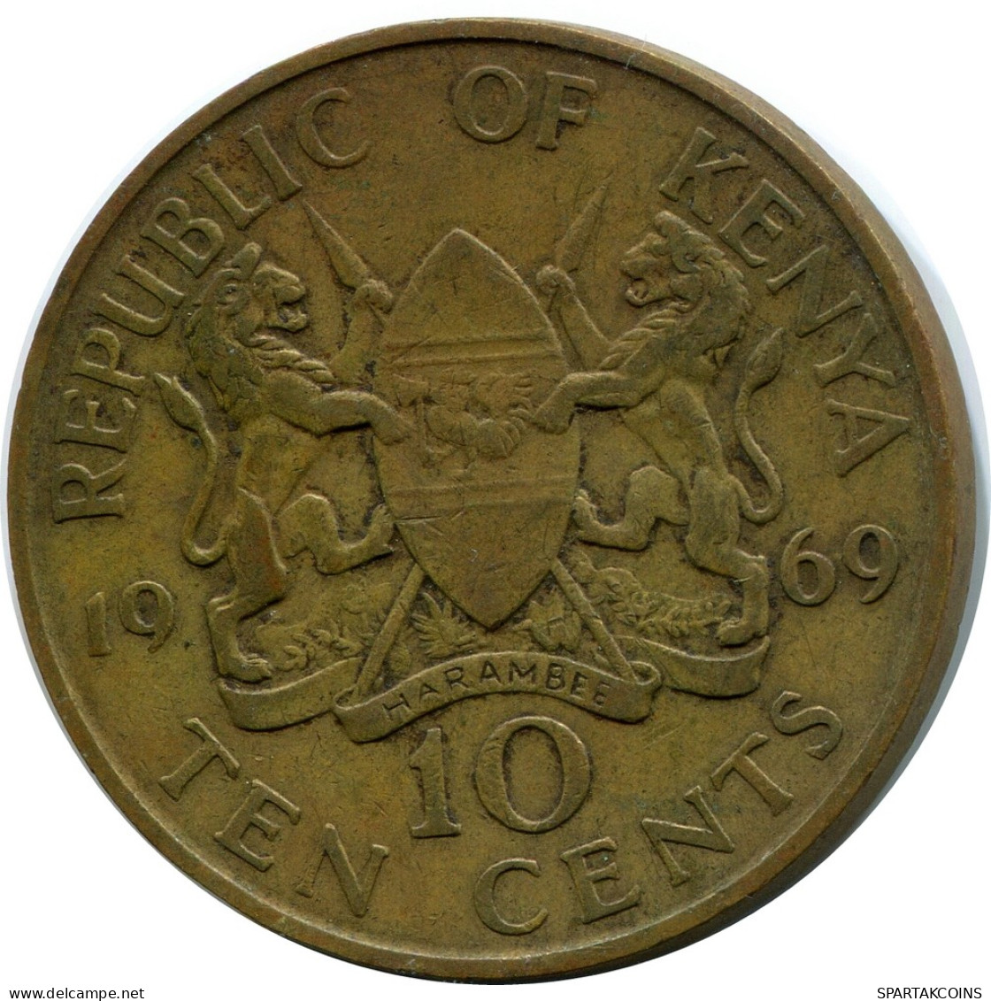 10 CENTS 1969 KENYA Pièce #AR852.F - Kenya