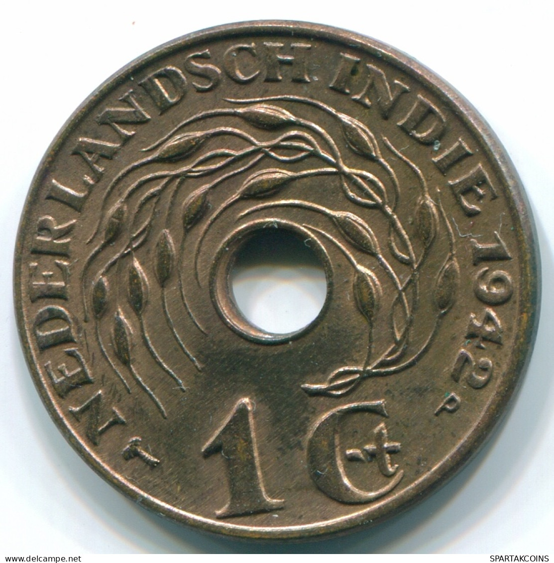 1 CENT 1942 INDES ORIENTALES NÉERLANDAISES INDONÉSIE INDONESIA Bronze Colonial Pièce #S10297.F - Indes Néerlandaises