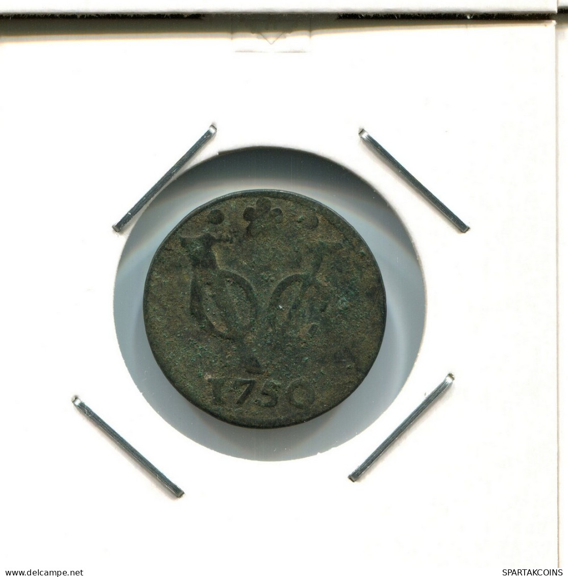 1750 HOLLAND VOC DUIT IINDES NÉERLANDAIS NETHERLANDS NEW YORK COLONIAL PENNY #VOC2681.7.F - Indes Néerlandaises