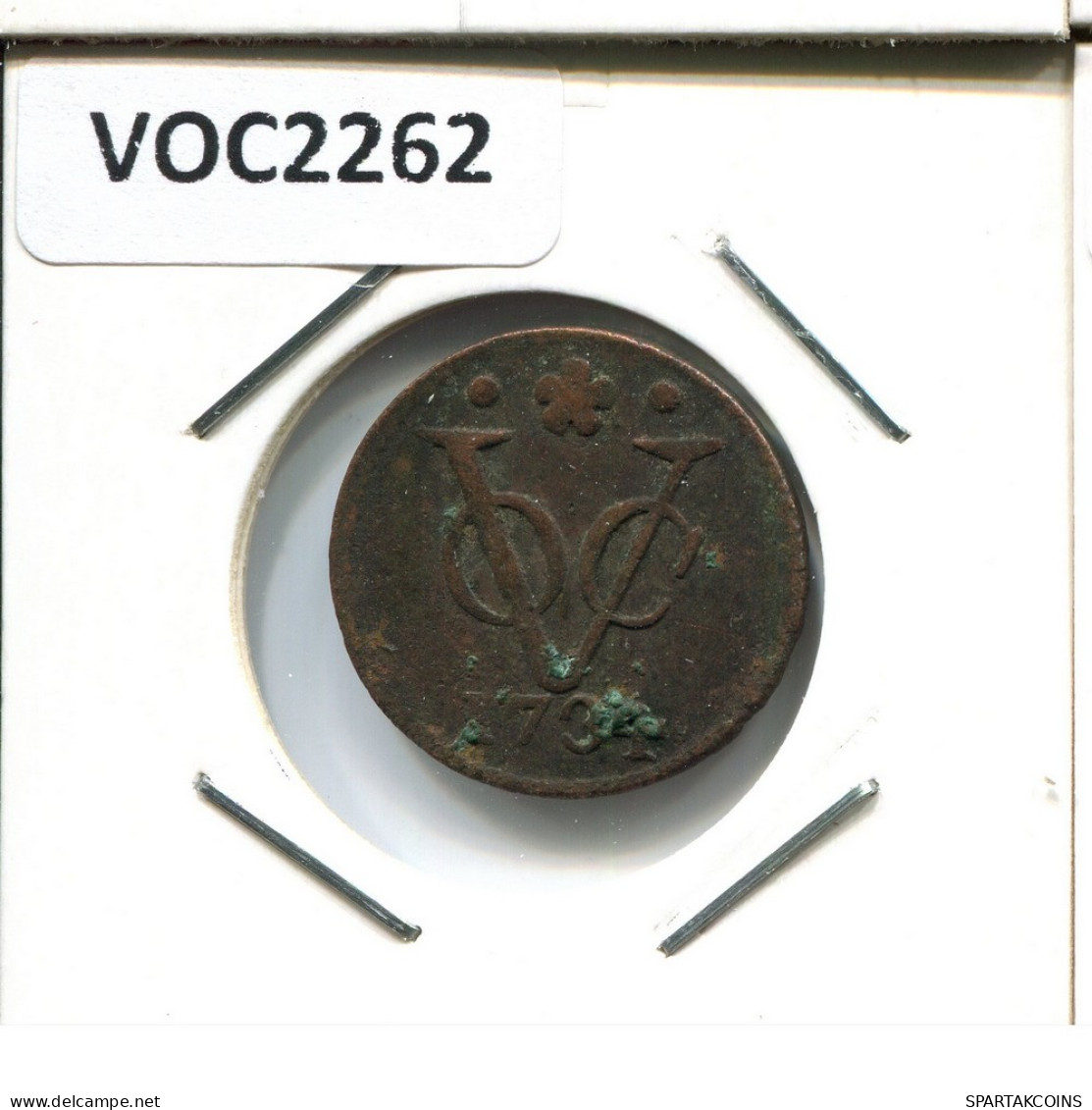 1734 HOLLAND VOC DUIT INDES NÉERLANDAIS NETHERLANDS NEW YORK COLONIAL PENNY #VOC2262.7.F - Indes Néerlandaises