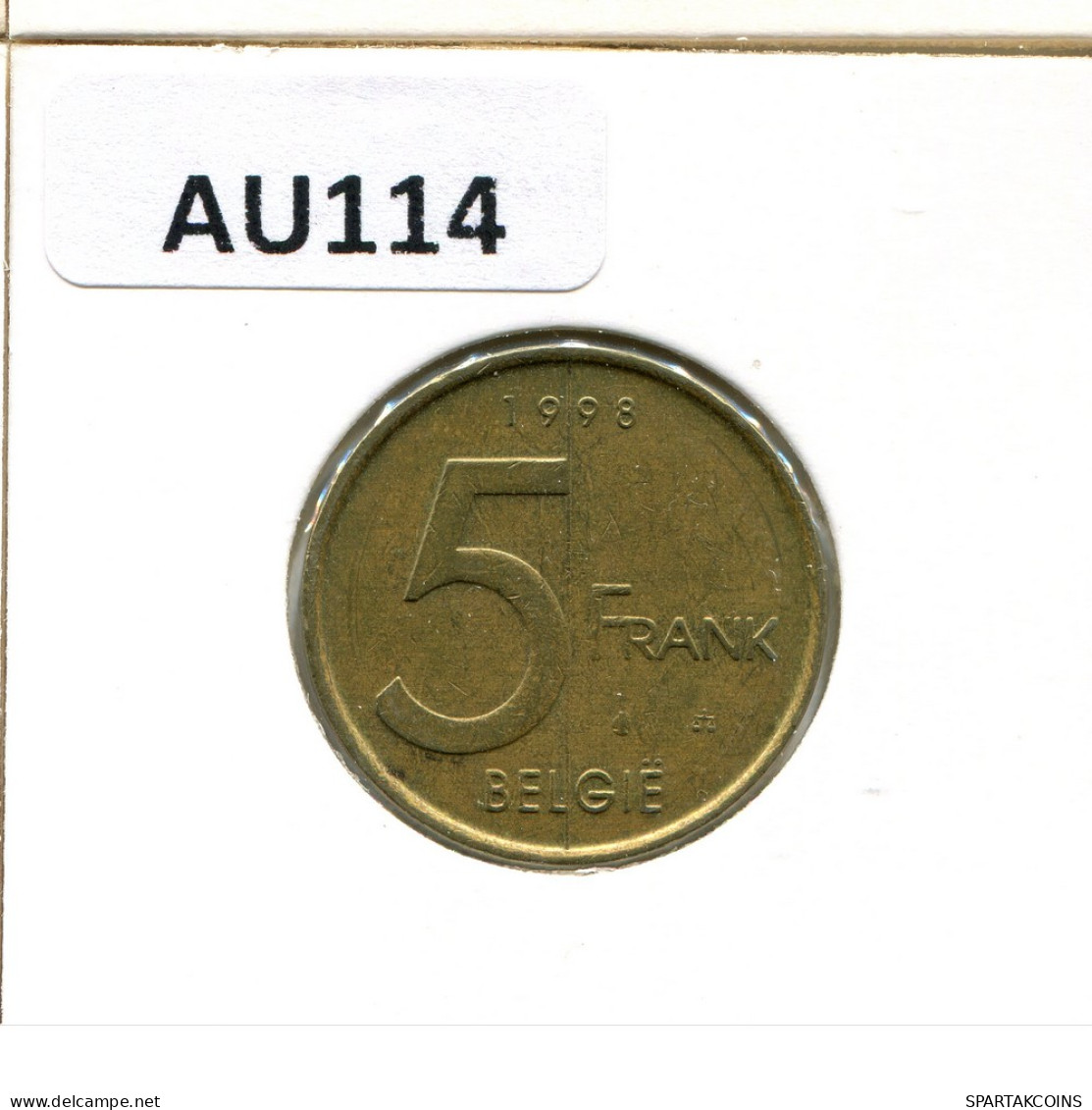 5 FRANCS 1998 DUTCH Text BELGIUM Coin #AU114.U - 5 Frank