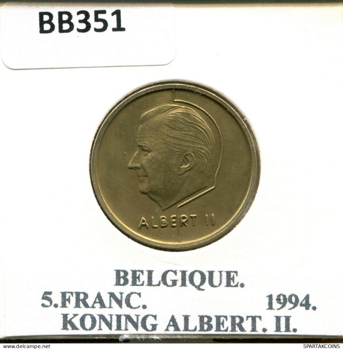 5 FRANCS 1994 FRENCH Text BELGIUM Coin #BB351.U - 5 Frank