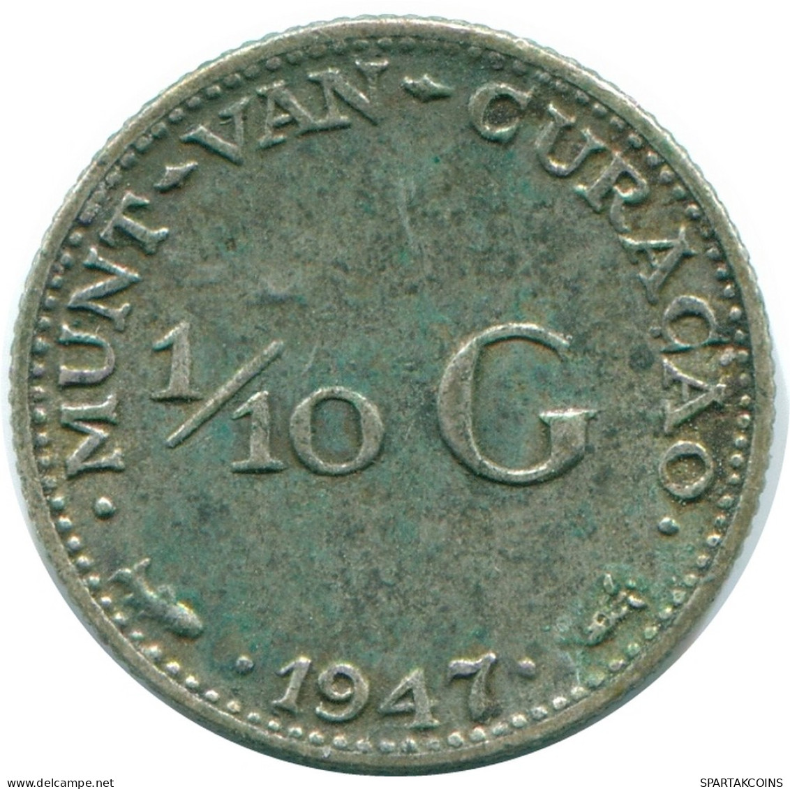 1/10 GULDEN 1947 CURACAO Netherlands SILVER Colonial Coin #NL11866.3.U - Curaçao