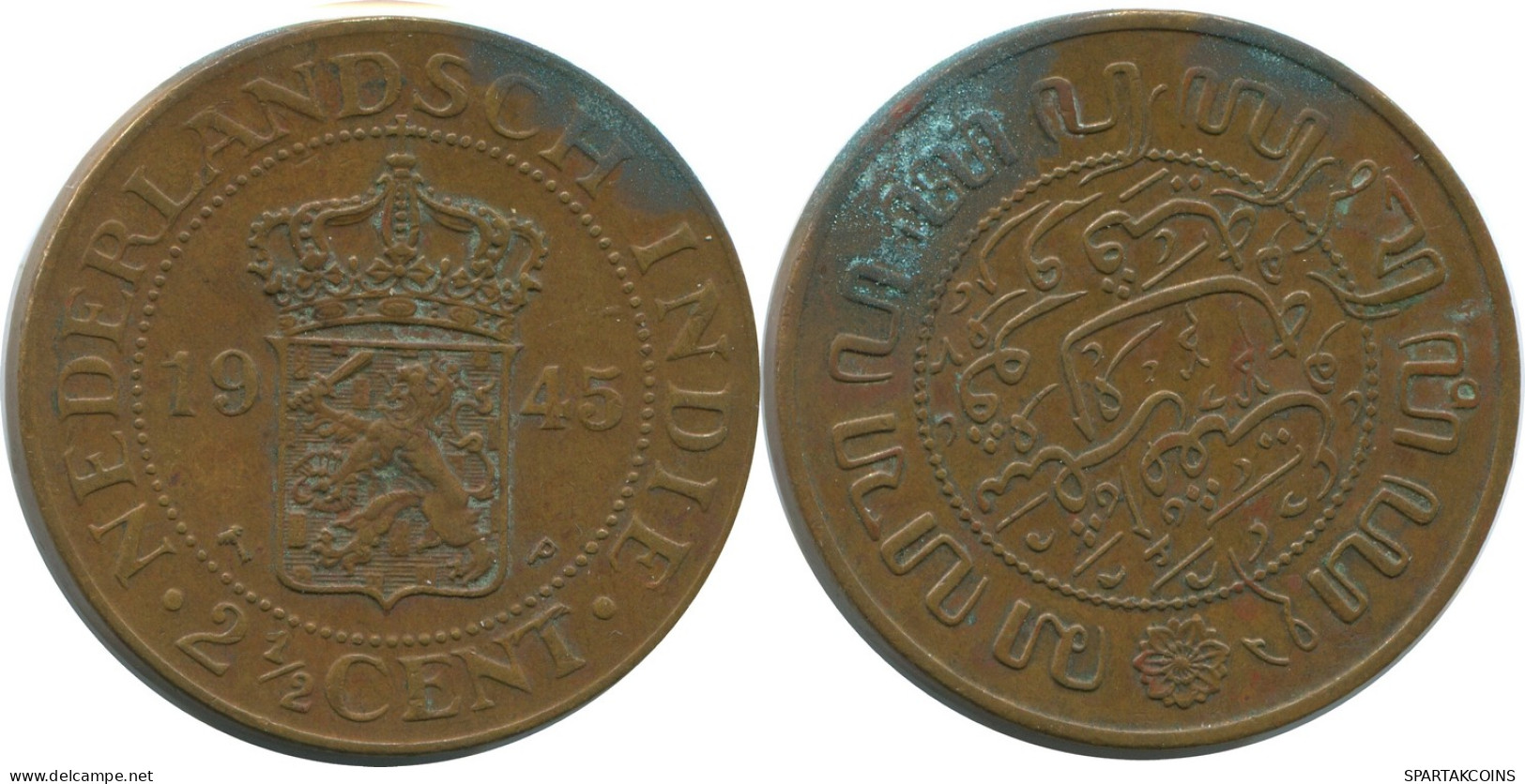 1945 2 1/2 CENT NETHERLANDS EAST INDiES #AE857.27.U - Indes Néerlandaises