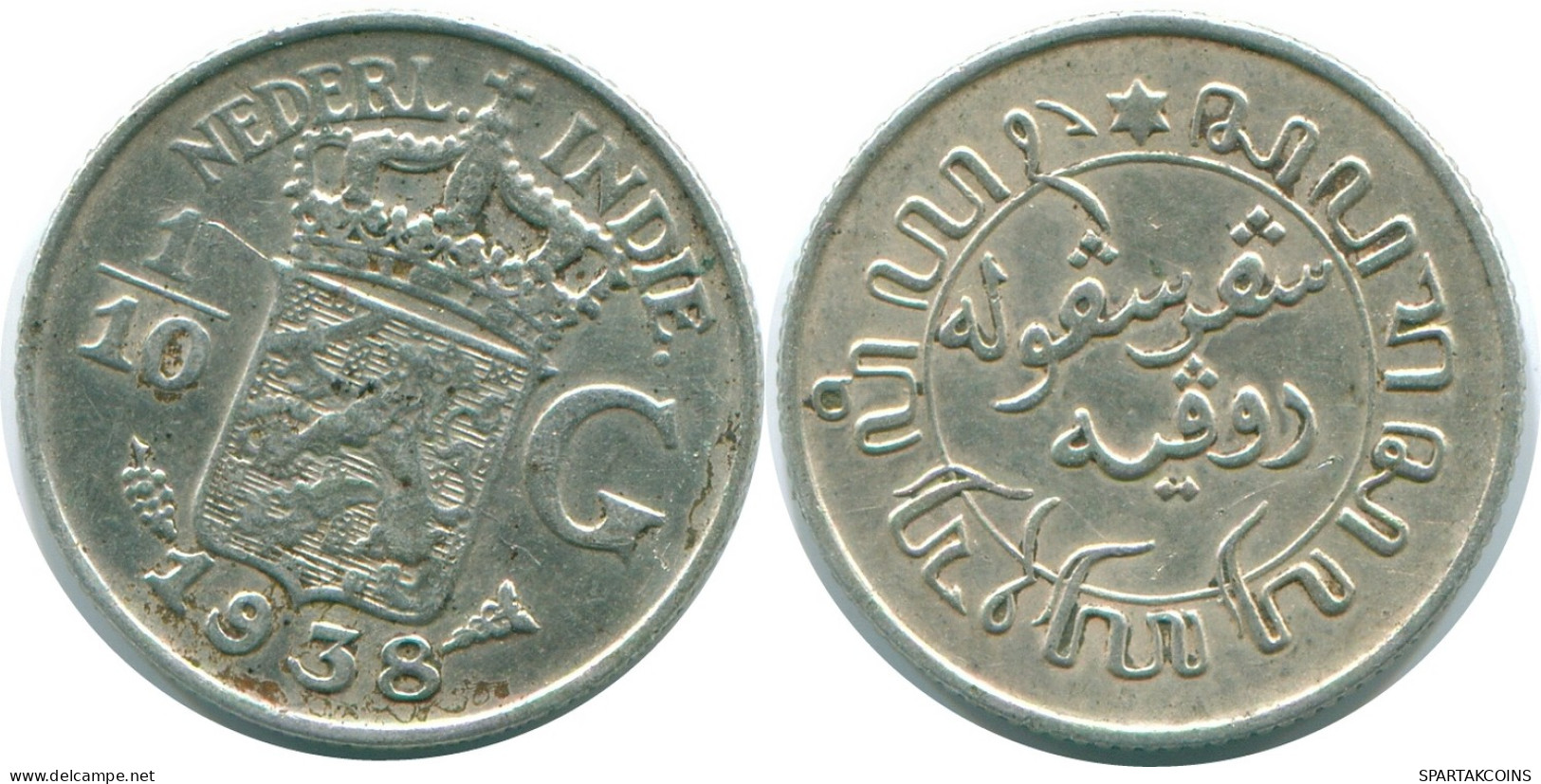 1/10 GULDEN 1938 NETHERLANDS EAST INDIES SILVER Colonial Coin #NL13509.3.U - Indes Néerlandaises