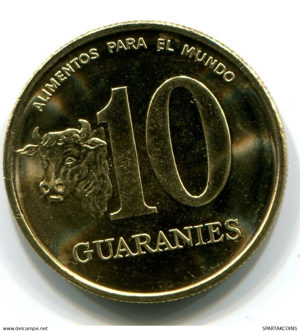 10 GUARANIES 1996 PARAGUAY UNC Coin #W11415.U - Paraguay