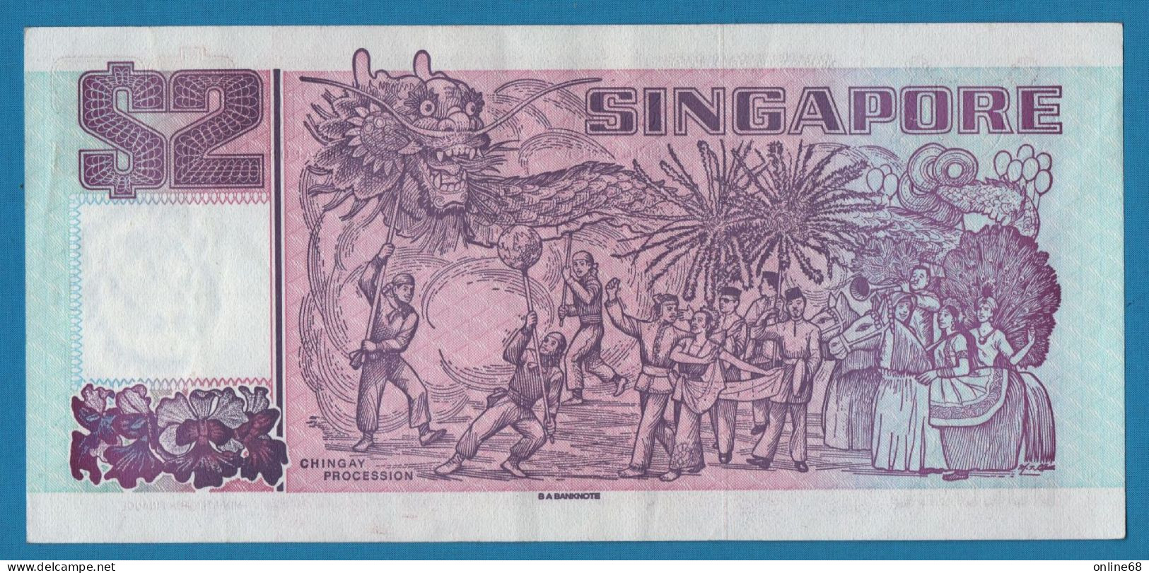 SINGAPORE 2 DOLLARS ND (1998) # JV571012 P# 37 Tongkang - Singapour