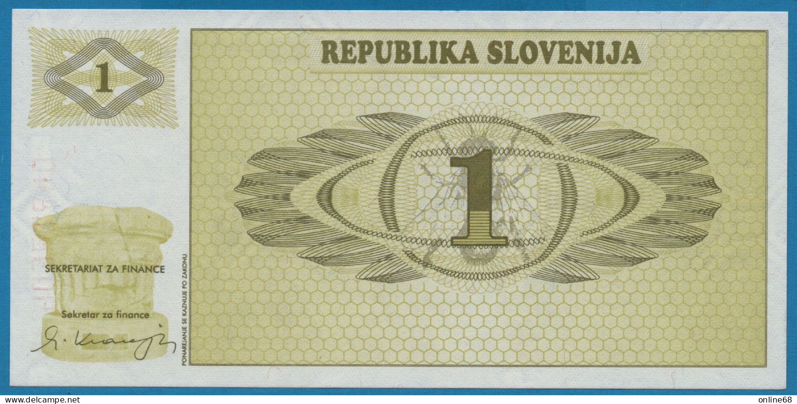 SLOVENIA 1 TOLAR 1990 # 90321840 P# 1 - Slovénie