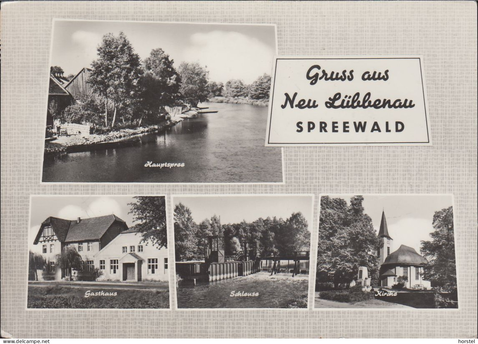 D-03222 Lübbenau - Alte Ansichten - Hauptspree - Gasthaus - Schleuse - Kirche - Nice Stamp - Luebbenau