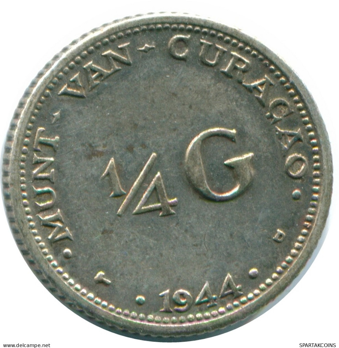 1/4 GULDEN 1944 CURACAO NIEDERLANDE SILBER Koloniale Münze #NL10670.4.D - Curacao