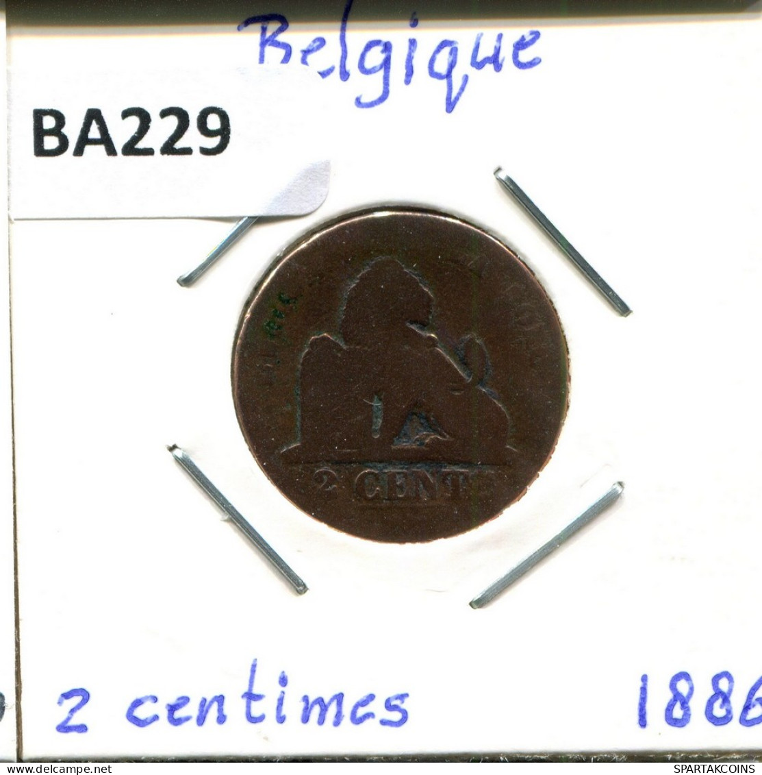 2 CENTIMES 1886 BELGIEN BELGIUM Münze #BA229.D - 2 Centimes
